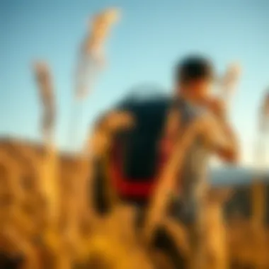 User demonstrating the versatility of the Billabong laptop backpack in outdoor activities