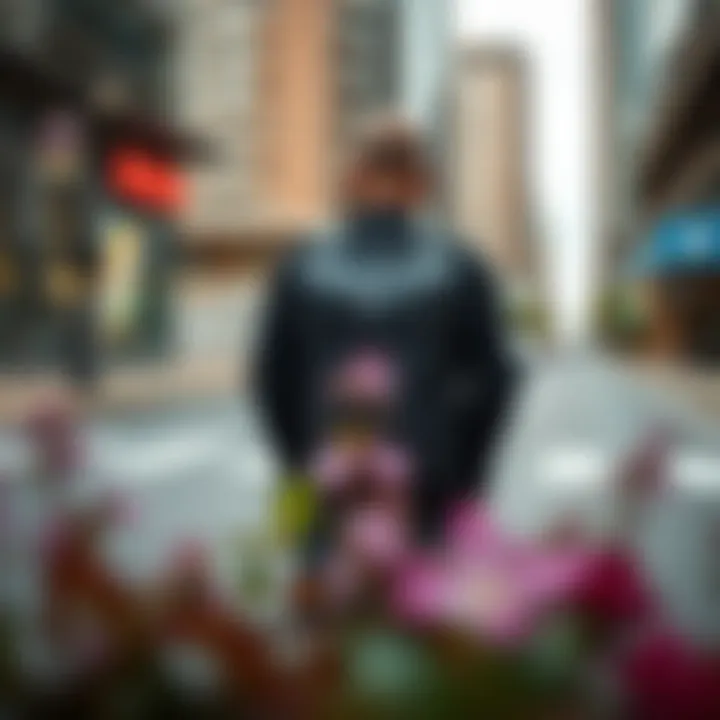 The Billabong laptop backpack in an urban setting