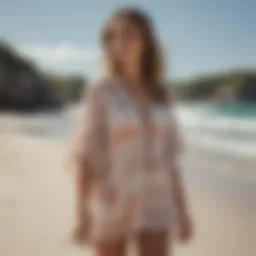 Stylish Billabong Short Tides Cover Up Dress on beach