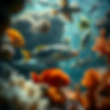 Exploring Depths of Wisdom Diverse marine life representing the pursuit of knowledge