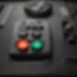 Detailed view of a lift board remote showcasing its buttons and display