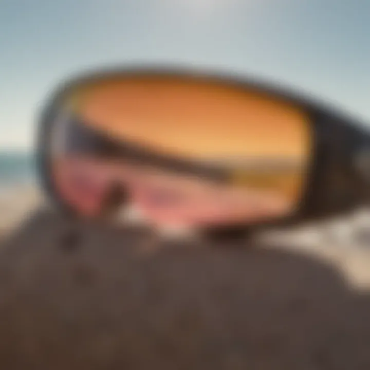 Close-up view of Oakley Prizm Fuel Cell sunglasses showcasing lens technology