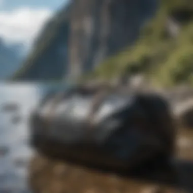 Durability test of Patagonia Black Duffle in outdoor settings