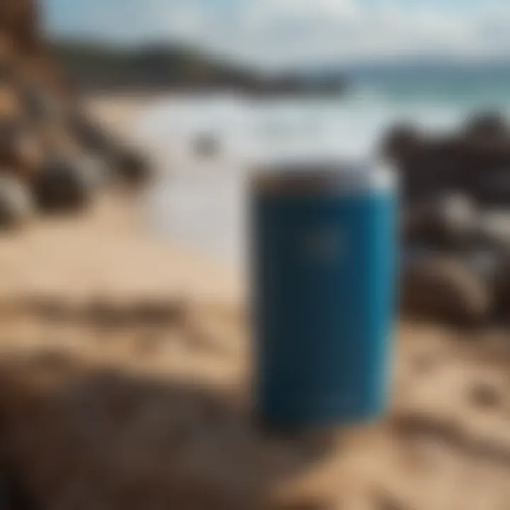 The Reef Blue Yeti tumbler illustrating its insulation capabilities