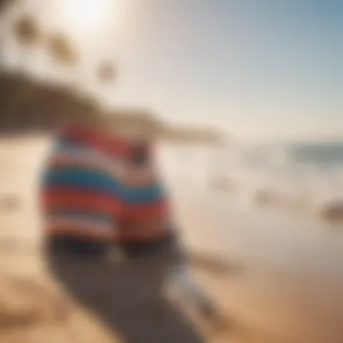 Rip Curl Mirage Boardwalk Shorts displayed on a beach with waves in the background