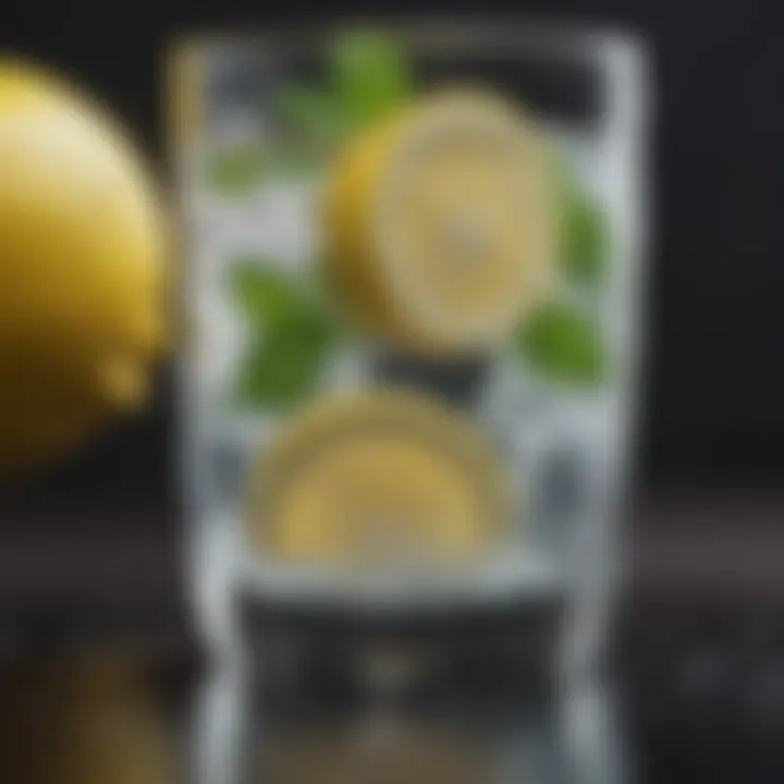 Refreshing glass of water with lemon and mint