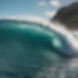 Breathtaking wave breaking on the shores of a Fijian island