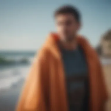 Transforming Comfort and Privacy in Watersports A user comfortably changing under the poncho after a surf session