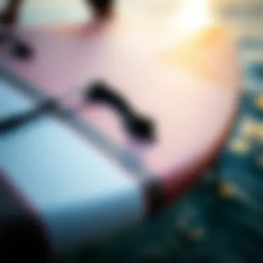 Close-up view of the Wavestorm longboard's design and graphics