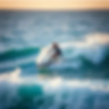 A surfer riding the waves on a Wavestorm longboard