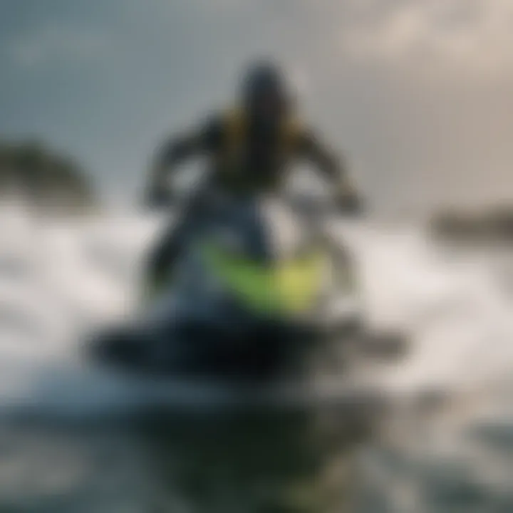 Dynamic view of competitive jet skiing