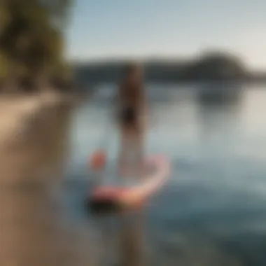 Serene beach location for paddleboarding