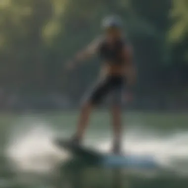 Vibrant scene of a group enjoying wakeboarding