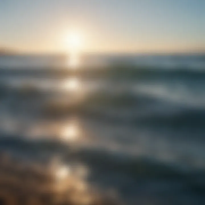 Close-up of ocean water glistening under sunlight