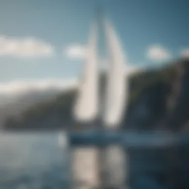 Sailboat cruising on crystal clear blue waters