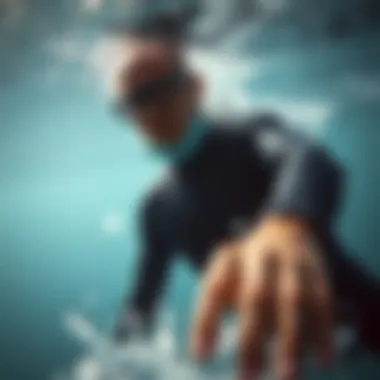 An underwater scene highlighting the performance of a used wetsuit during a water activity.