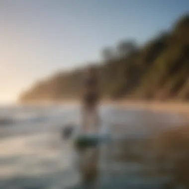 Vibrant paddleboarding scene showcasing the beauty of the coastline