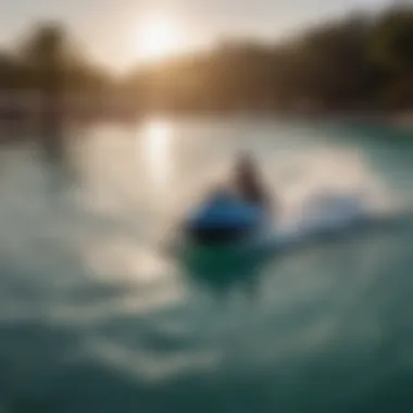 Watersport enthusiasts enjoying a thrilling experience in a wave pool