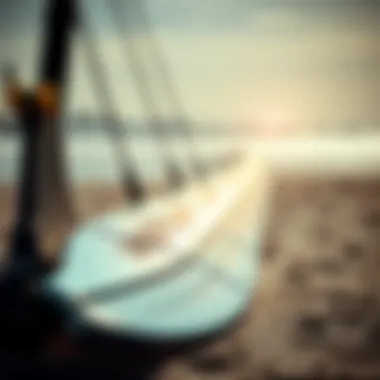 Cutting-Edge Wingfoil Gear Close-up of advanced wingfoil equipment on the beach