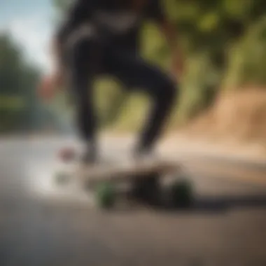 Longboarder Performing Advanced Trick