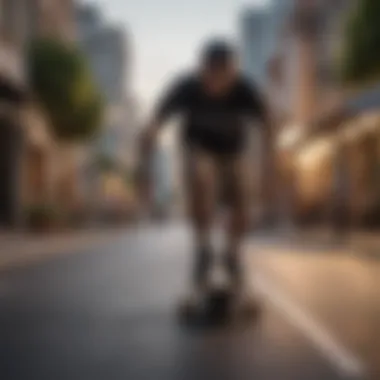 Stylish Longboard Rider in Urban Setting