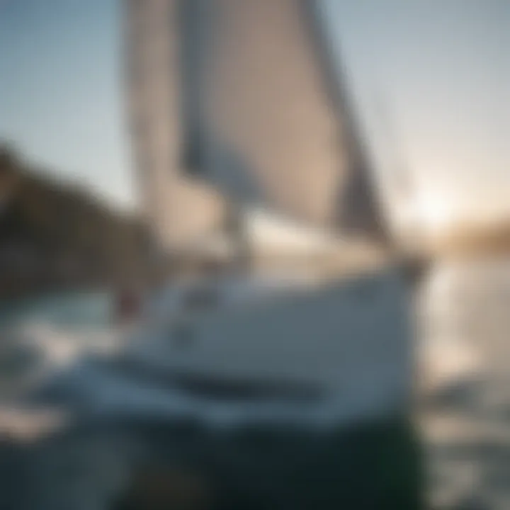 A sailboat gliding gracefully on calm waters