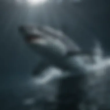 Majestic apex predator swimming gracefully in the ocean depths