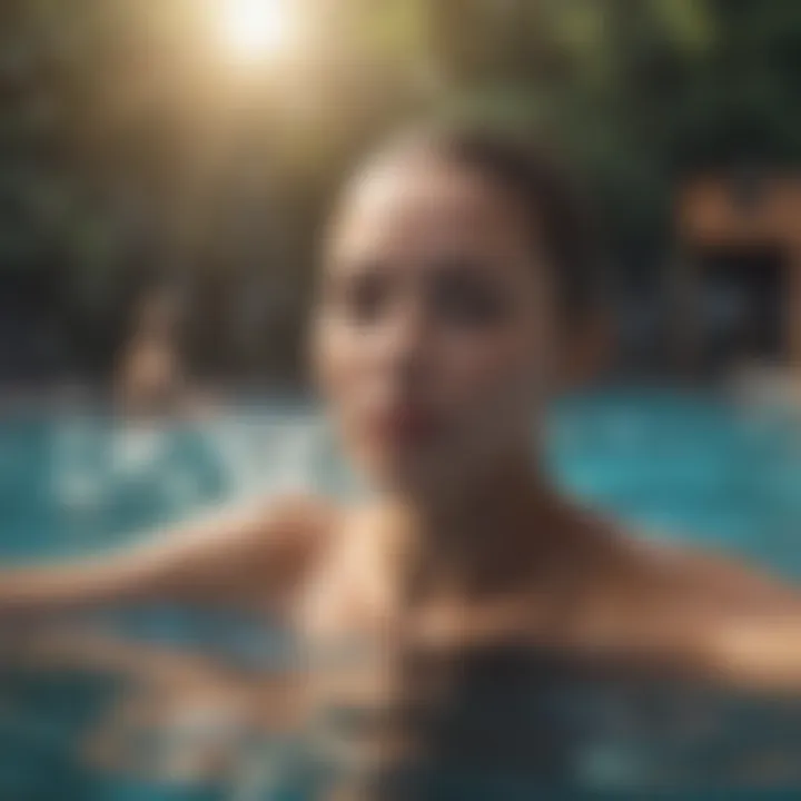 Group of swimmers engaging in a fin swimming practice session