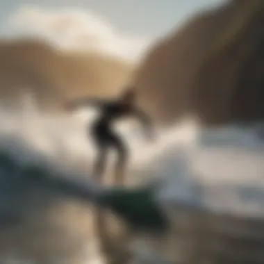 Graceful Surfer Riding the Crest