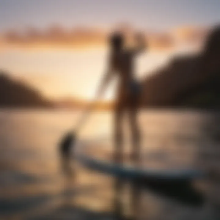 Stand-Up Paddleboarder at Sunset