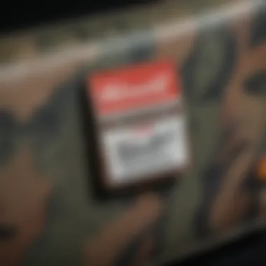 Detailed close-up of Herschel wallet showcasing intricate camo design