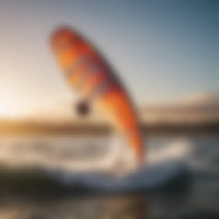 Close-up of high-performance kitesurfing kite