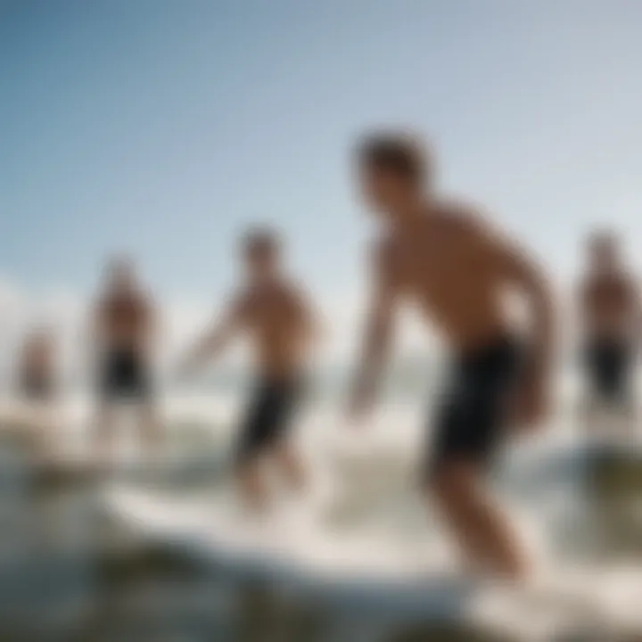 Group of surfers enjoying the waves at Houston Surf Park