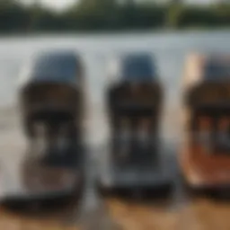 Different wakeboard sizes laid out for comparison