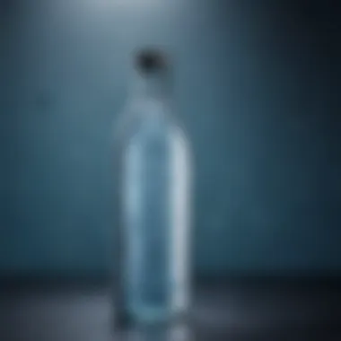 Ice Water Bottle with Blue Background