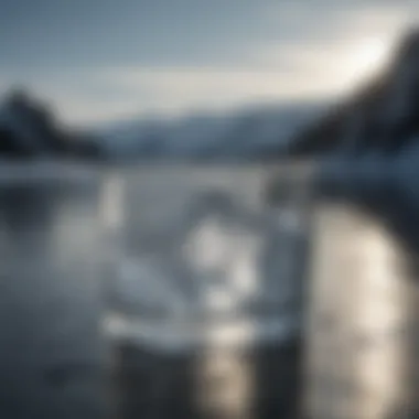 Ice Water in Clear Glass