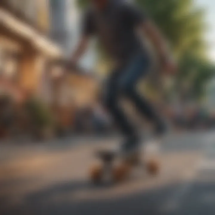 Satisfied skateboarders enjoying their ride