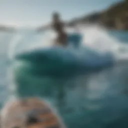 Jet board on turquoise waters