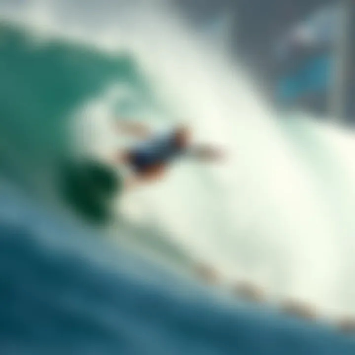 The Champion in Action Kelly Slater riding a wave during a championship event