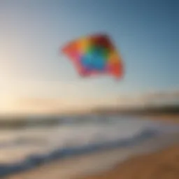 Clear blue skies with vibrant kite soaring above