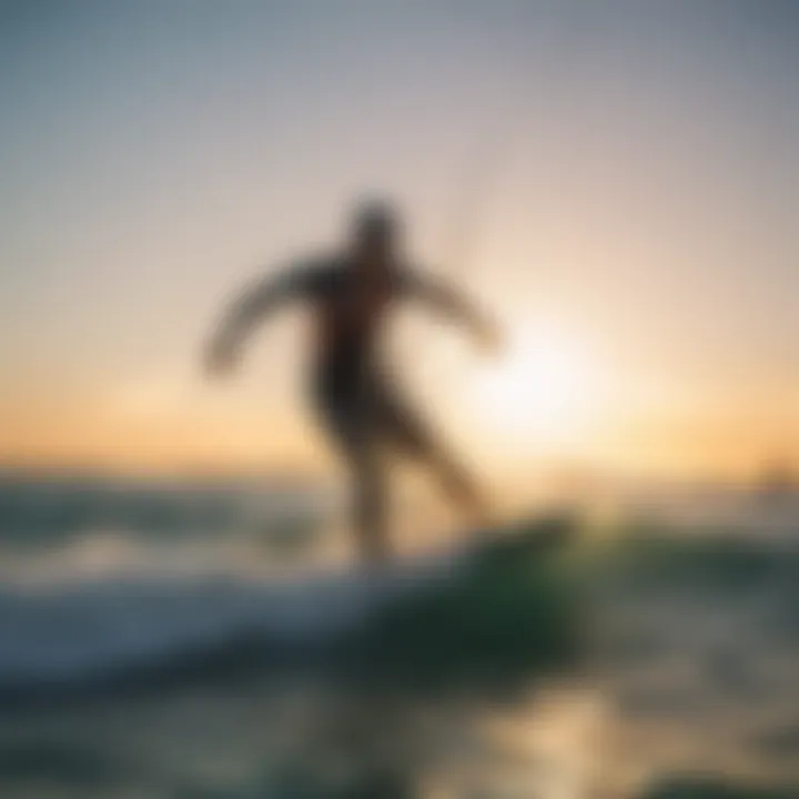 Kite surfer riding the waves under the Miami sun