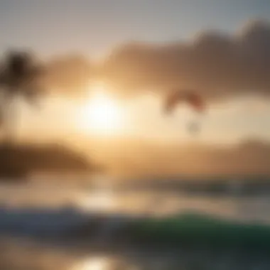 Vibrant kite surfing scene against Mexico's coastline