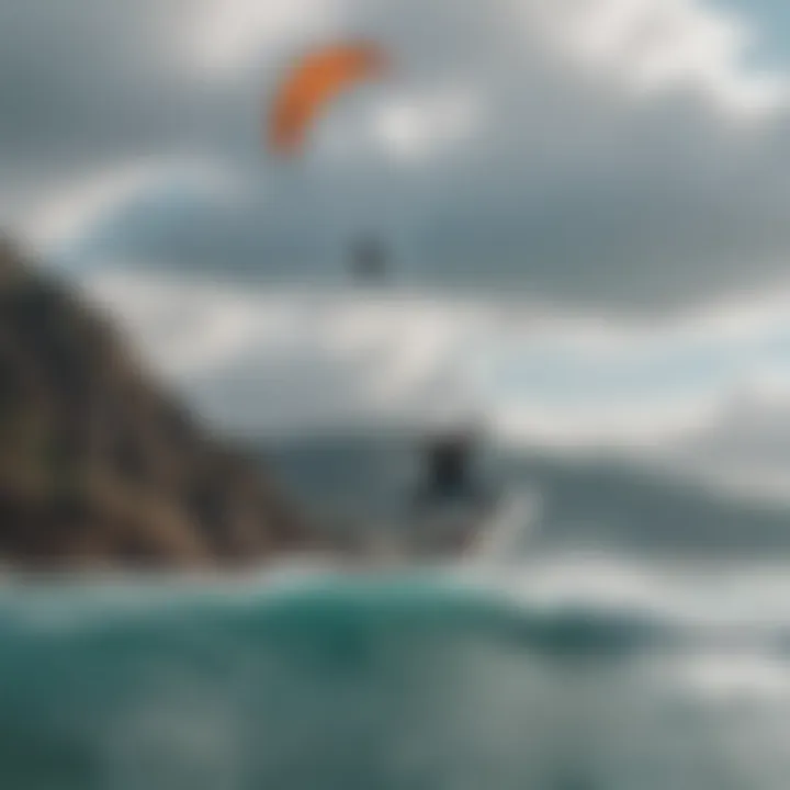 Kite surfer gliding over the azure waters of Sicily