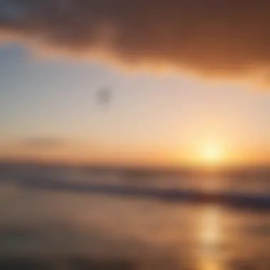 Sunset view over a popular kite surfing location in Sicily