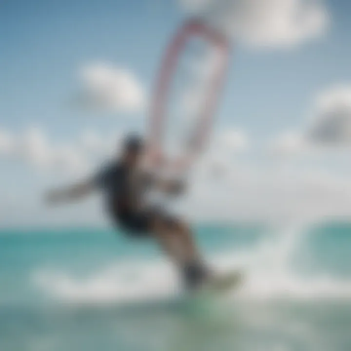 Kiteboarder catching the wind in Turks and Caicos