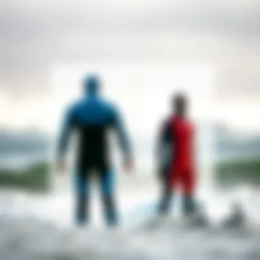 Illustration comparing insulation properties of different wetsuit types