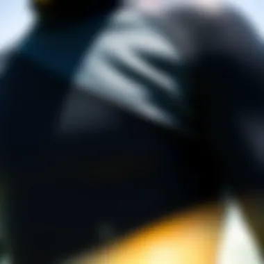 Close-up of a kitesurf wetsuit showcasing its material texture