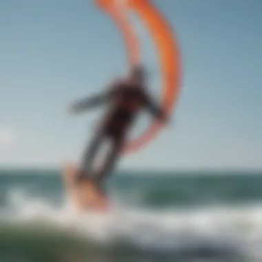 Kitesurfing safety precautions in action on a windy day