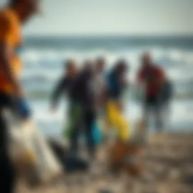 Community Engagement in Ocean Preservation Community volunteers participating in a beach cleanup