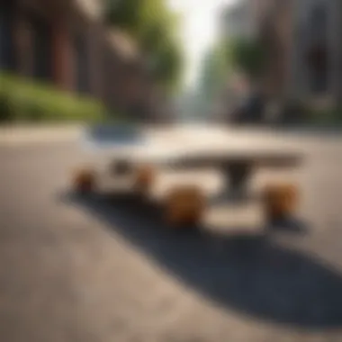 A skateboard with essential gear laid out beside it